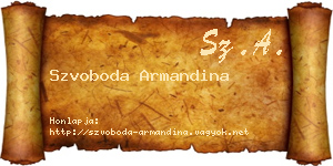 Szvoboda Armandina névjegykártya